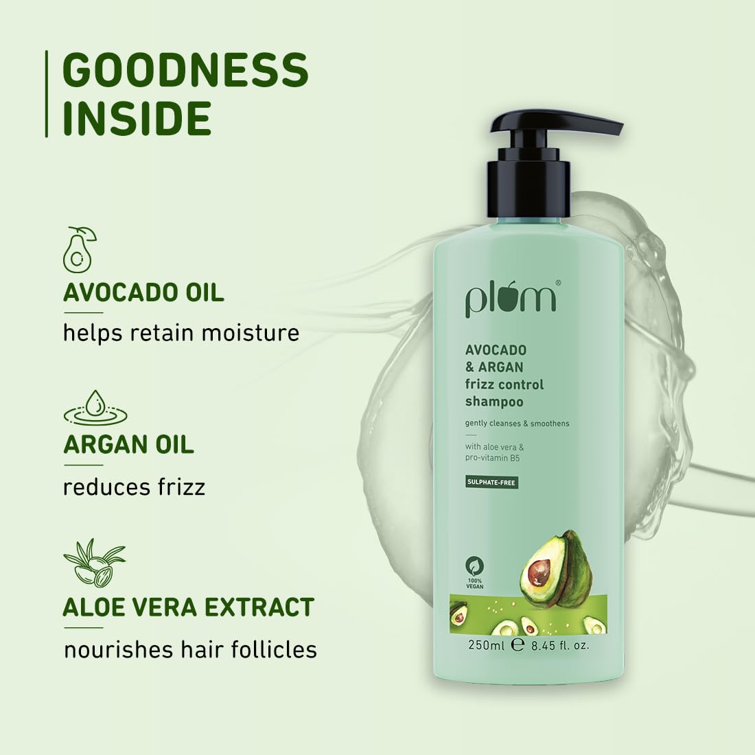 Plum Avocado & Argan Frizz Control Shampoo - 250 ML image 5