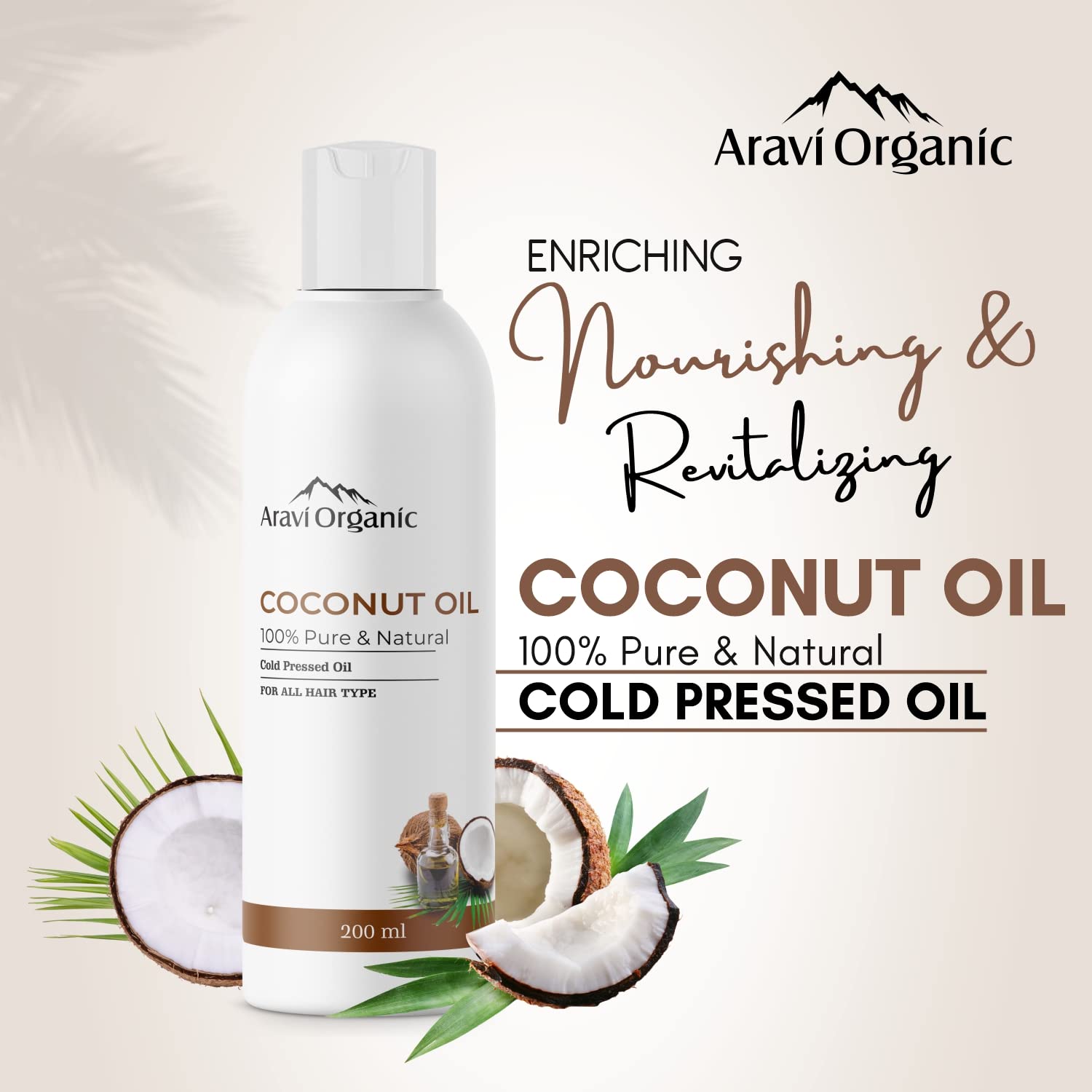 Aravi Organic  Cold Pressed Coconut Oil And Castor Oil  200 ml image 2