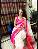 Soft Lichi Silk With Jacquard Weaving Work Saree With Blouse image 6