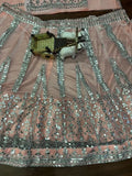 Soft Mono Net Embroidery Work Lehenga Blouse & Dupatta image 6
