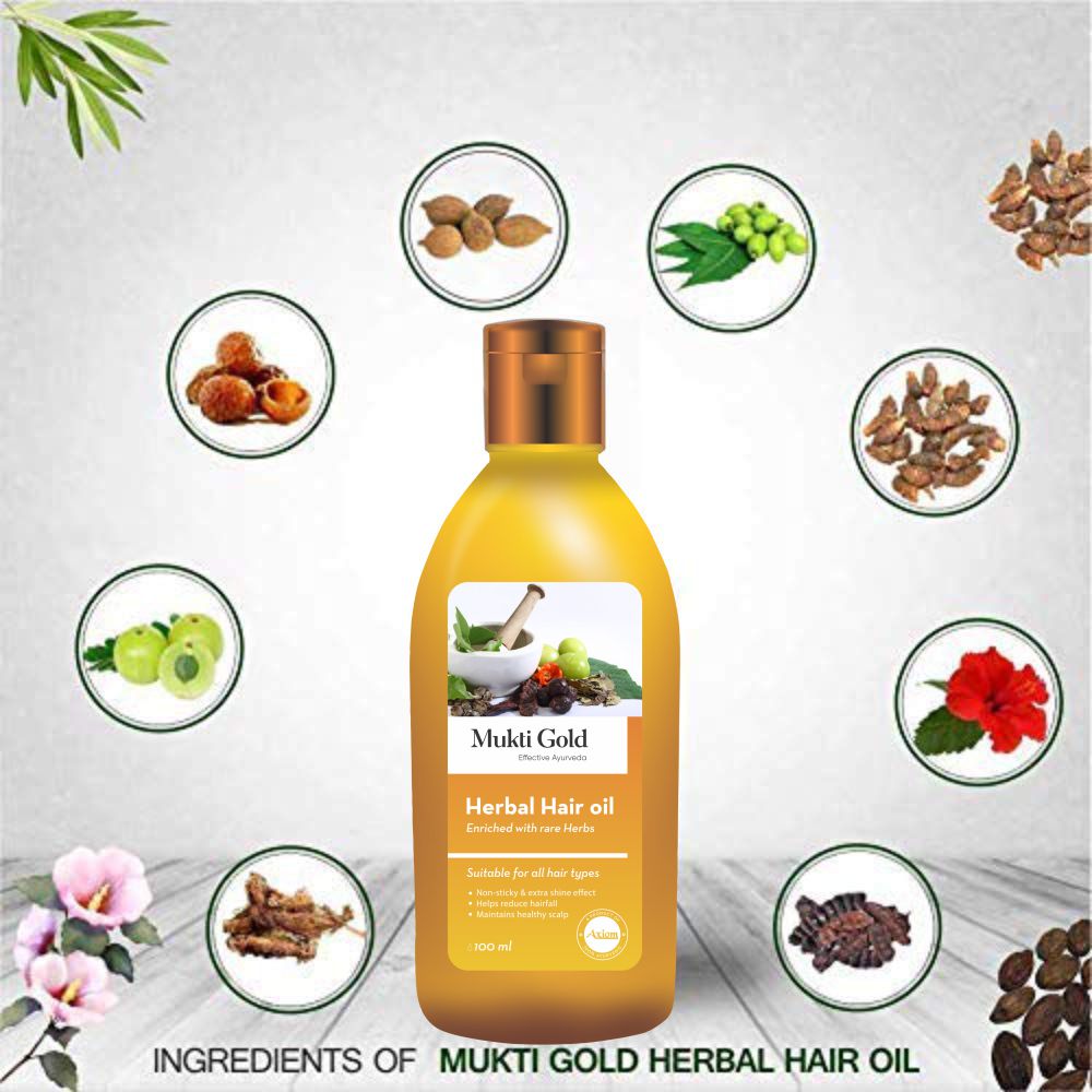 Axiom Mukti Gold Herbal Hair Oil image 2