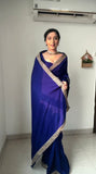 Pure Velvet With Embroidery Border Ready To Wear Saree image 6