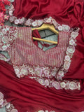 Pure Soft Black Rangoli Silk Classic Wedding Saree & Blouse image 6