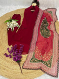 Faux Georgette Kurti Bottom & Dupatta image 6