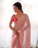 Heavy Georgette Classic Festival Saree With Blouse image 6