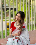 Pure Soft Chanderi Cotton Saree With Full Stiched Blouse image 6