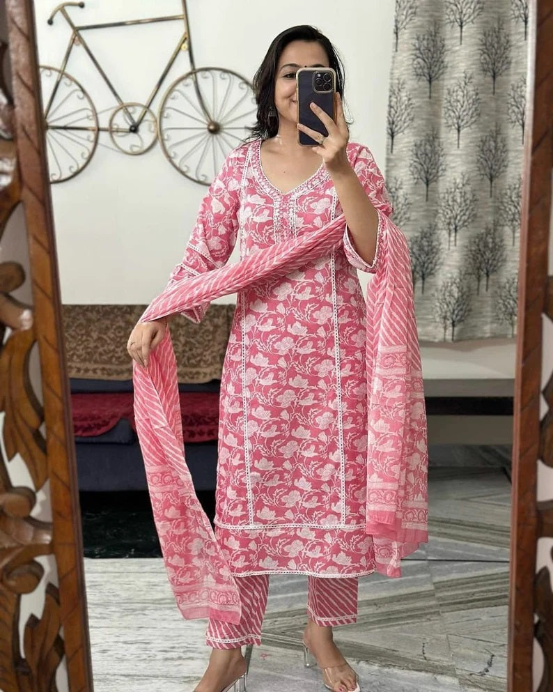 Pure Soft Cotton Salwar Kameez With Dupatta image 2