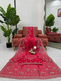 Pure Soft Rangoli With Embroidery Sequence And Zari Work Saree & Blouse image 6