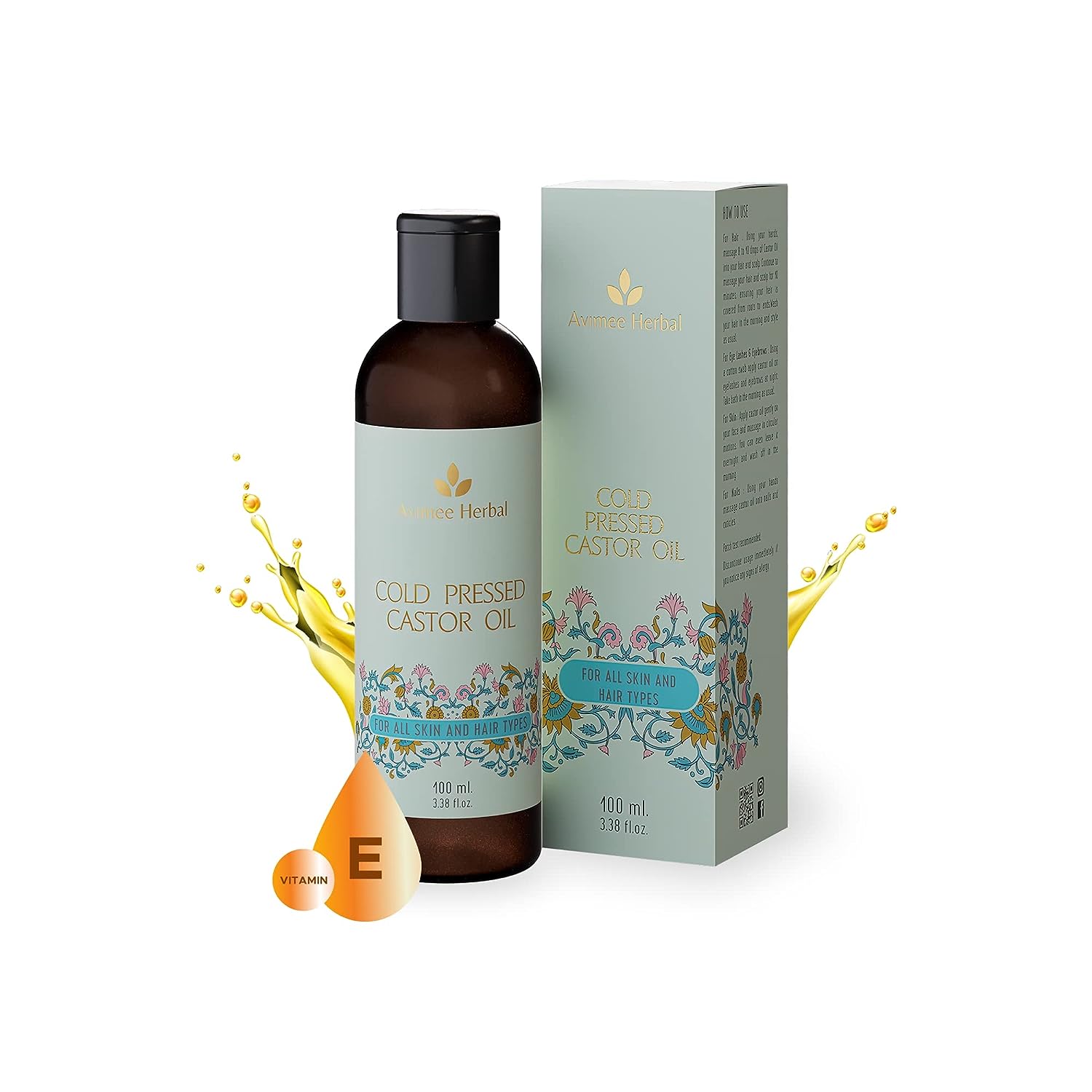 Avimee Herbal Cold Pressed Unrefined Chemical Free Castor Oil  100 ml image 1