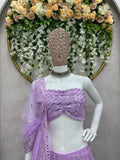 Butterfly Net With Embroidery Foil Mirror Work Lehenga Choli With Dupatta image 6