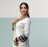 White Muslin With Digital Print Salwar Kameez image 6