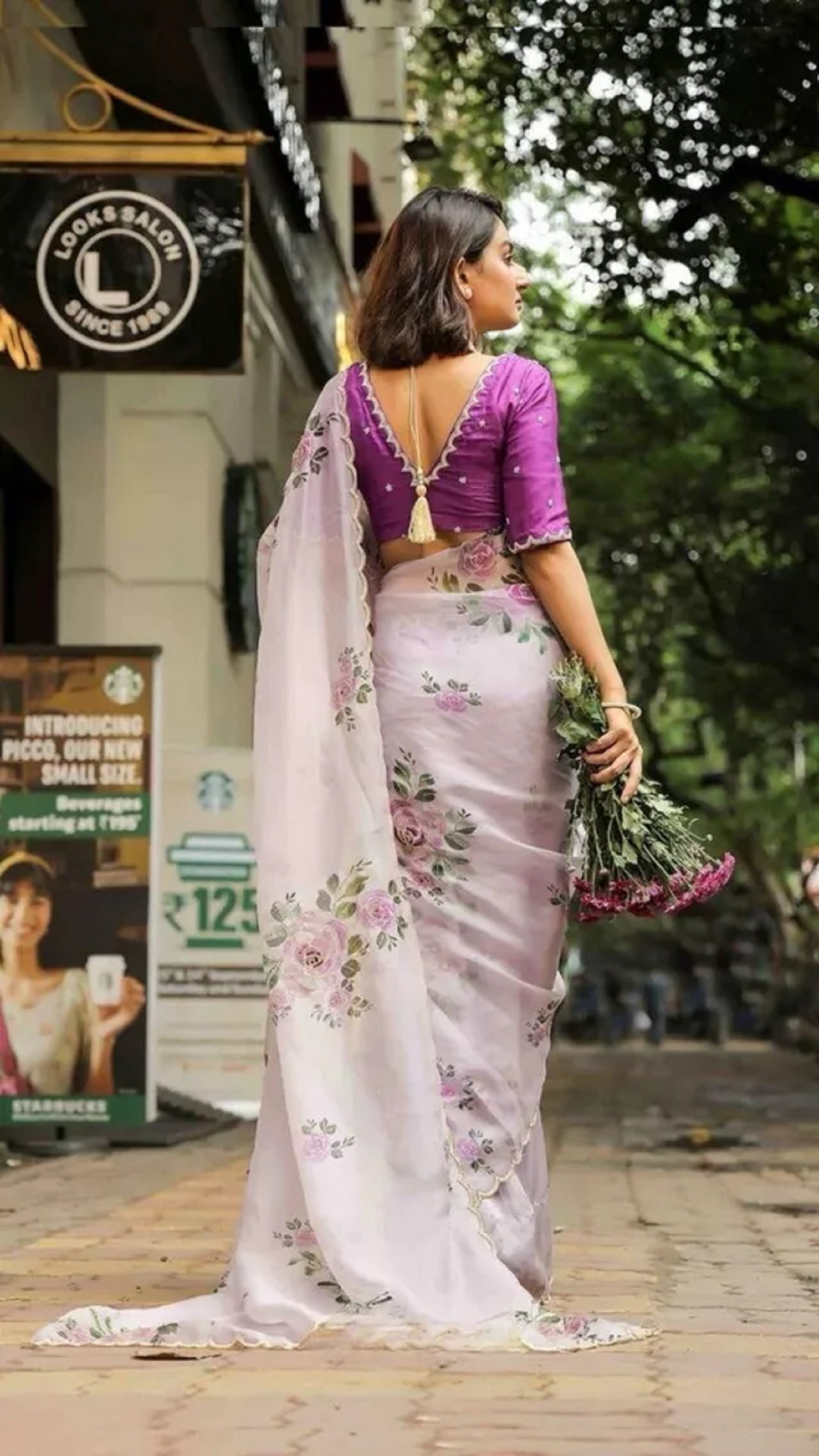 Lili Soft Organza Saree With Blouse image 3