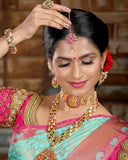 Soft Lichi Silk Beautiful Wedding Saree, Indian Party Wear Ethnic Sari For Women image 6