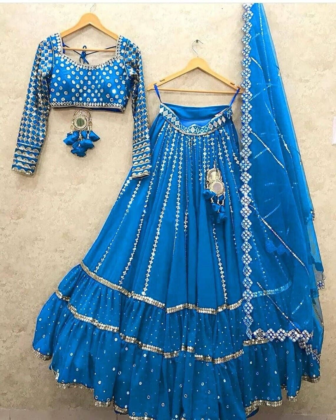 Faux Georgette 3 MM Sequence With Zari Embroidery Work Lehenga Choli With Dupatt image 6