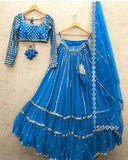Faux Georgette 3 MM Sequence With Zari Embroidery Work Lehenga Choli With Dupatt image 6
