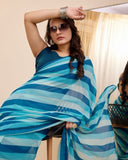 Georgette One Minute Ready To Wear Saree With Blouse image 6