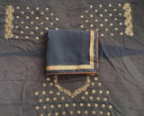 Georgette Saree With Embroidery Design Work Blouse image 6