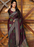 Soft Lichi Silk  Jacquard Border Saree image 6
