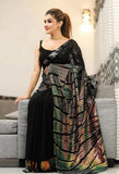 Soft Lichi Silk Saree with blouse image 6