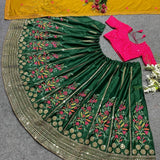 Malay Satin Silk & 9mm Sequence Embroidery Work Lehenga Blouse With Dupatta image 6