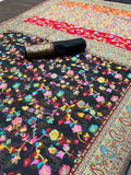 Soft Lichi Silk Multicolor Saree With Blouse image 6