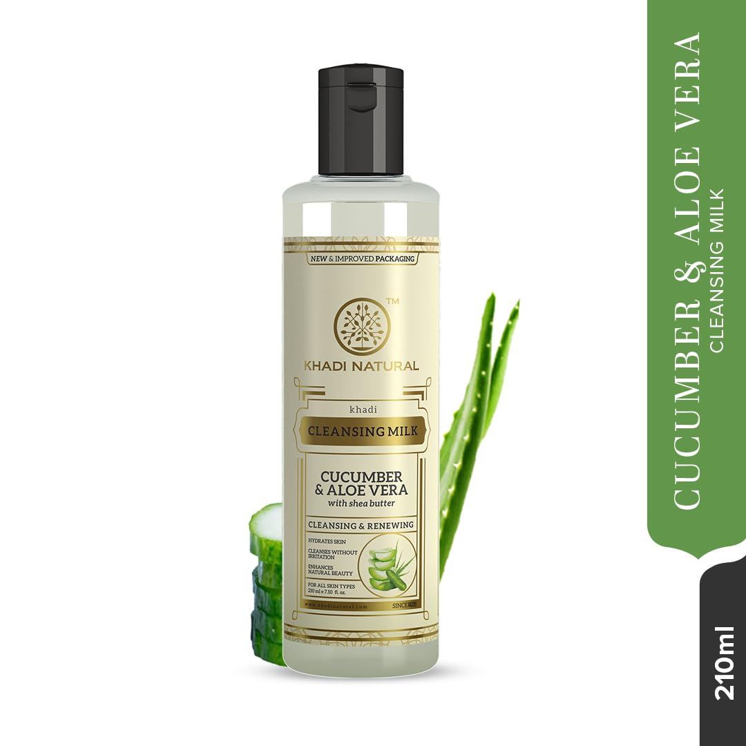 Khadi Natural Cucumber and Aloevera Cleansing Milk Cream with Shea Kokum Butter, 210ml image 6