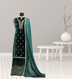 Pure Viscose Velvet Embroidery Sequence Work Top Bottom Dupatta image 6