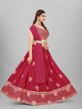 Heavy Chanderi Cotton Embroidery Sequence Work Lehenga Blouse & Dupatta image 6