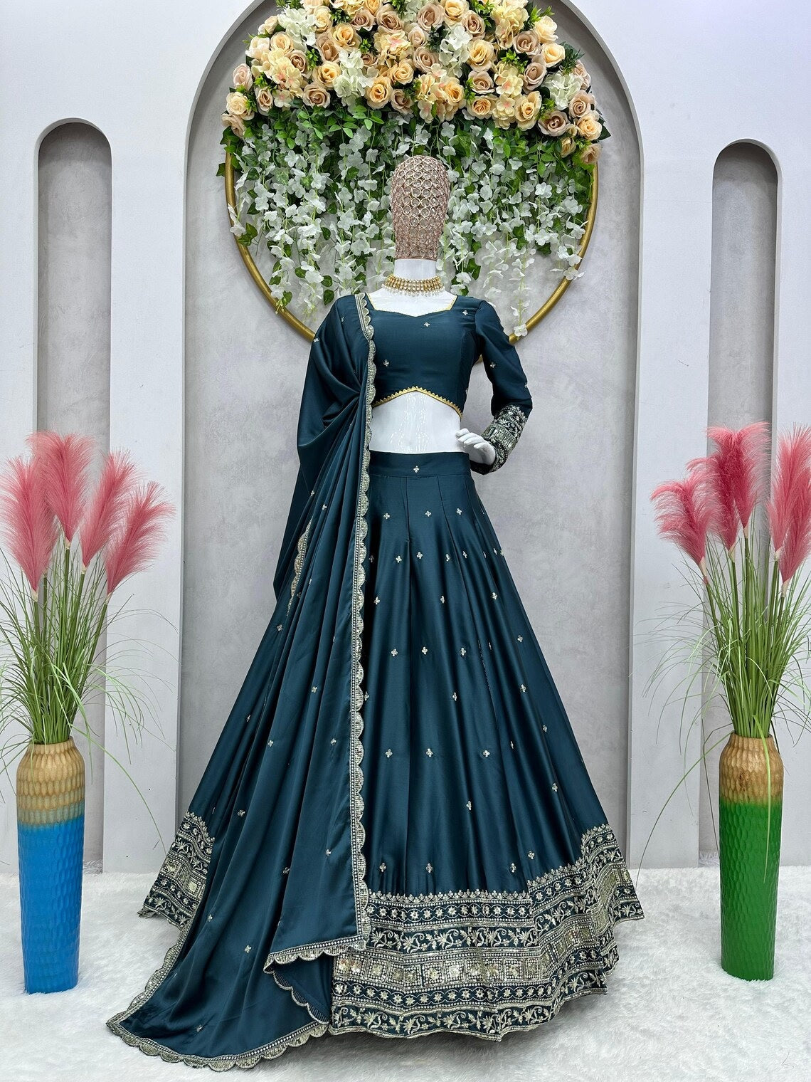 Malai Satin Silk With 3MM Sequence Work Lehenga Choli With Dupatta image 6