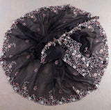 Black Georgette Embroidery Work Saree image 6