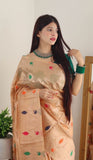 Soft organza Zari Weaving Jacquard Saree For Women's image 2