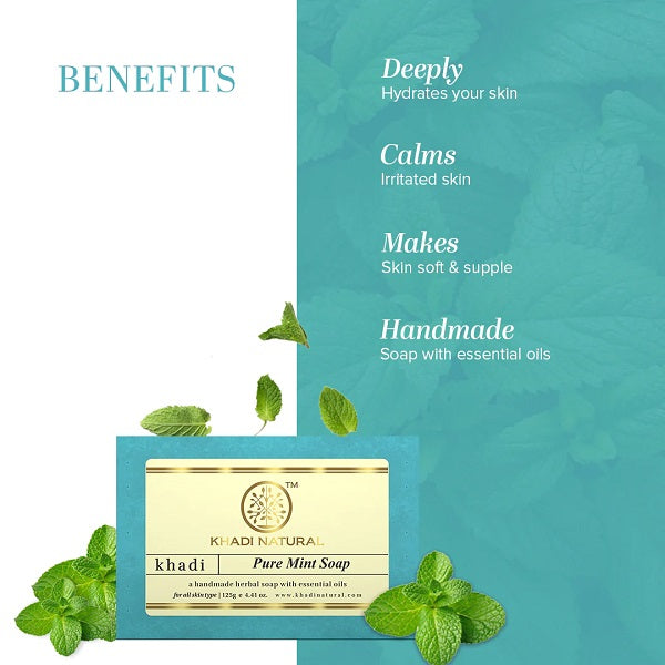 Khadi Natural Pure Mint Soap 125g image 5