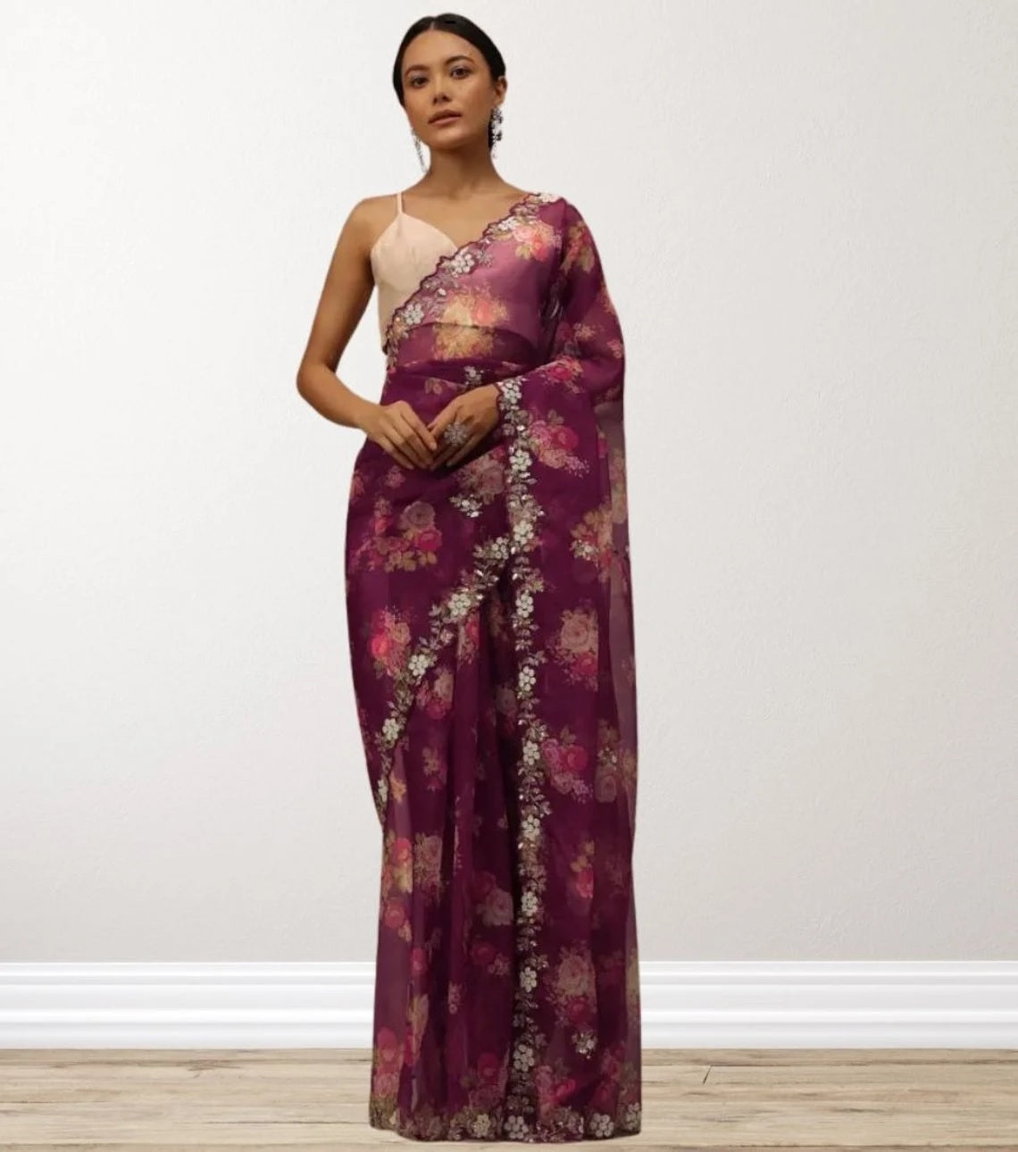 Soft Tabby Organza Saree With Blouse image 6