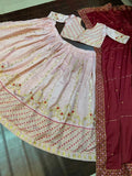 Premium Taffeta Silk Embroidery Sequence Work Lehenga Choli Dupatta image 5