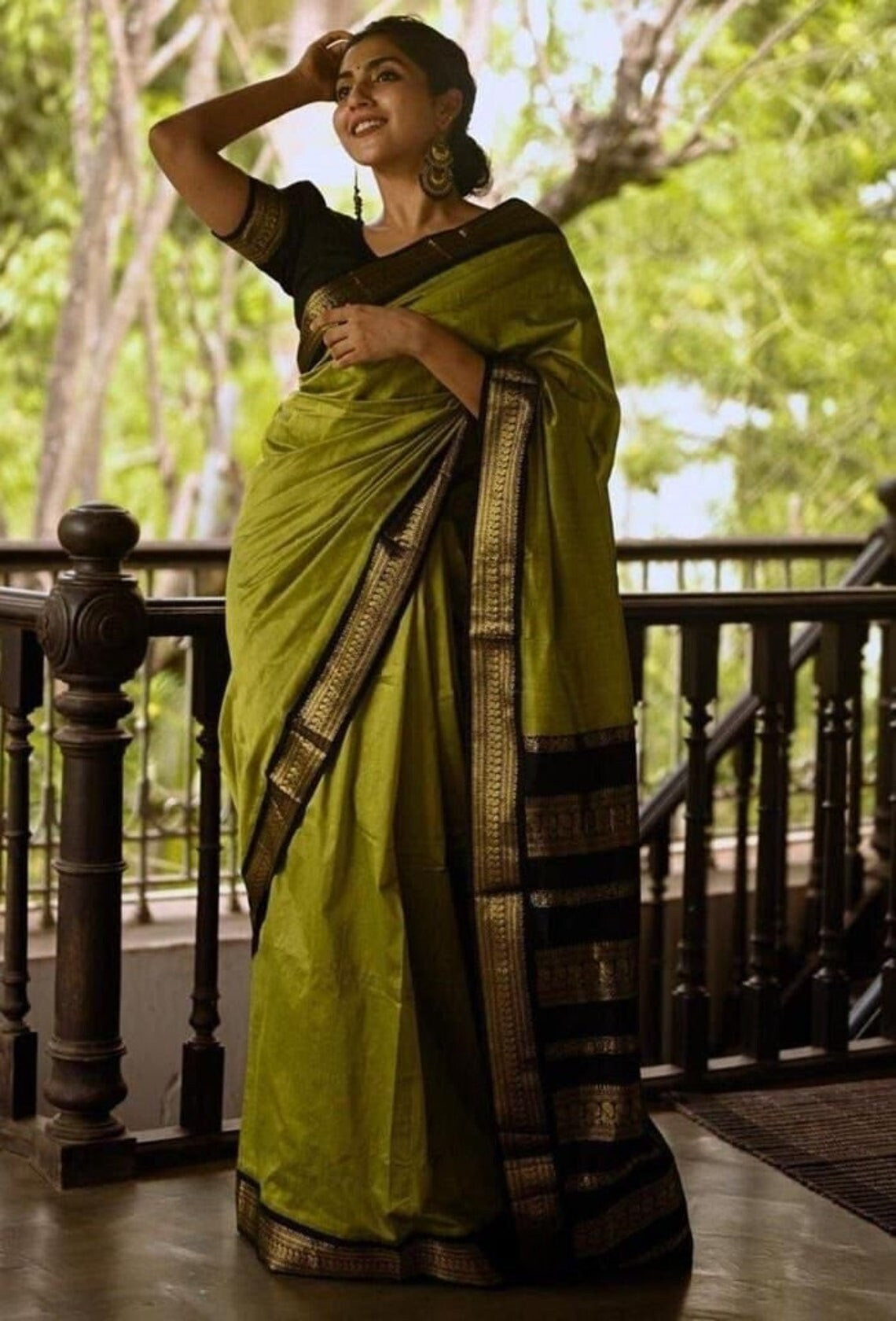 Soft Lichi Silk &  Jacquard Work Saree With Blouse image 6