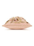 Dusky Pink & Gold Floral Embellished Faux Silk Potli Bag image 6