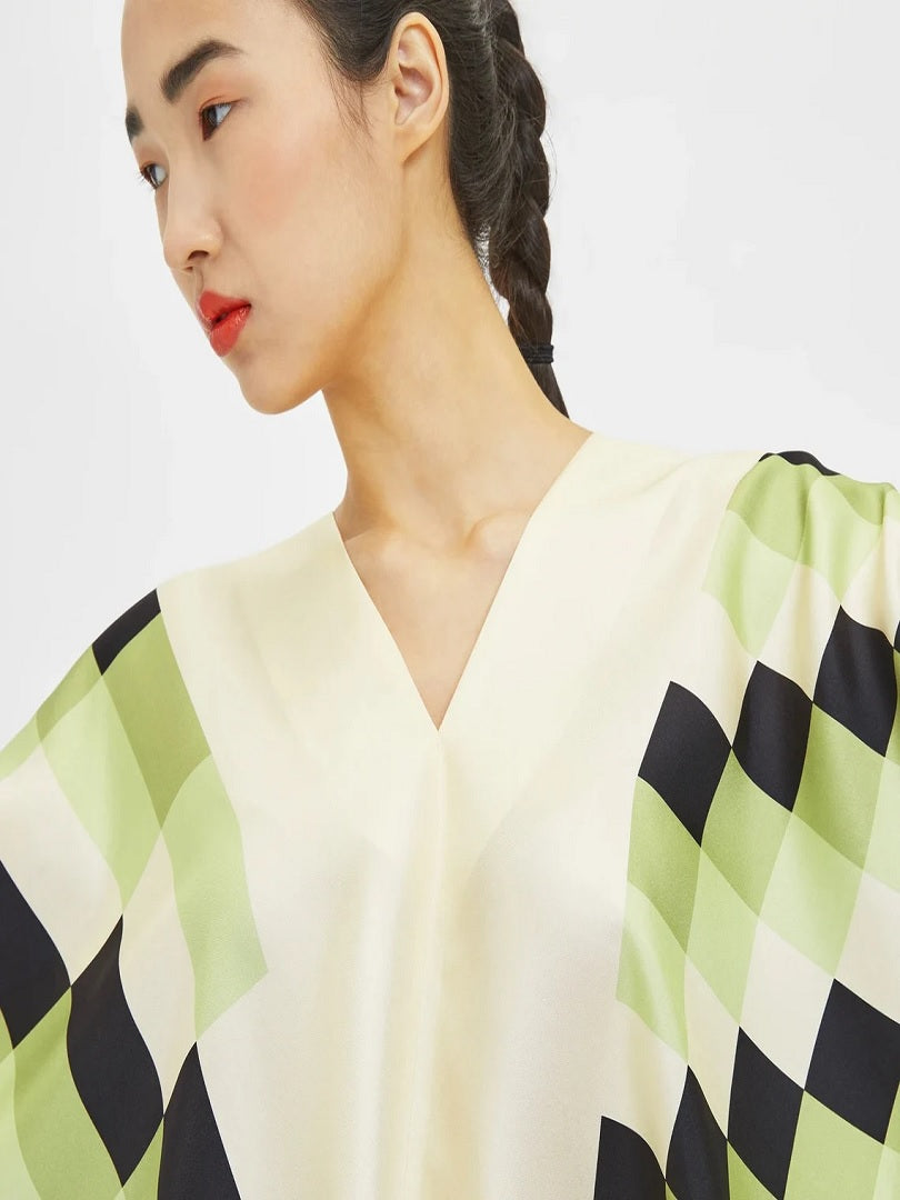 Checked Printed Co-ord Sets Kaftan Pant J5639 image 7