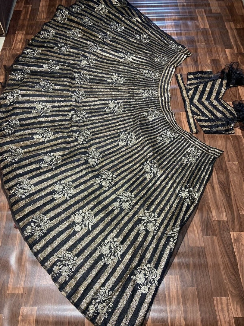 Premium Malai Satin Sequence Embroidery Work Lehenga Choli With Dupatta image 7