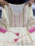 Women's Traditional Cotton Kurti Ethnic Long Gown Kurta Western Dress AD image 4