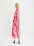 Silk Crepe Stripe Printed Kaftan Top J5688 image 7