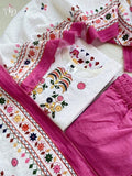 Women White Muslin Ethnic Printed Kurti with Bottom Dupatta Suit AD image 4
