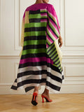 Striped Printed Organza Silk Women Party Wear Kaftan J5784 image 7