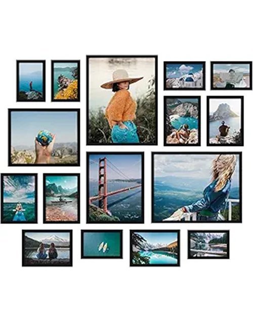 16 Pack Picture Frames Set – Assorted Sizes (11x14, 8x10, 5x7, 4x6) – Gallery Wall Collage Frames for Home or Office Display Paperback bookcover – AVRBOOKS