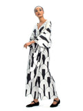 Women's V-Neck Belt Style Printed Co ord Set Top+Plazzo J5684 image 6