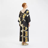 Soft Satin Silk Two Piece Top And Pant Geometric Printed Co Ord Set J5786 image 5