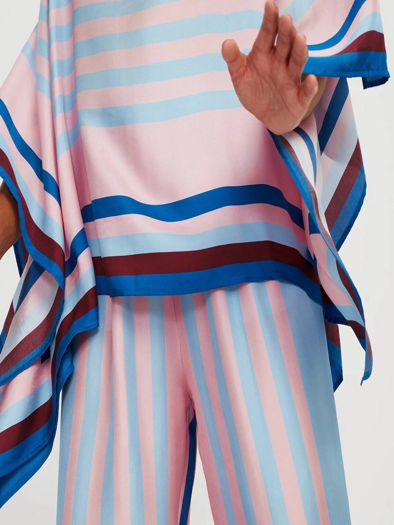 Attractive Women Stripped Printed Soft Satin Silk Coord Sets J5642 image 7