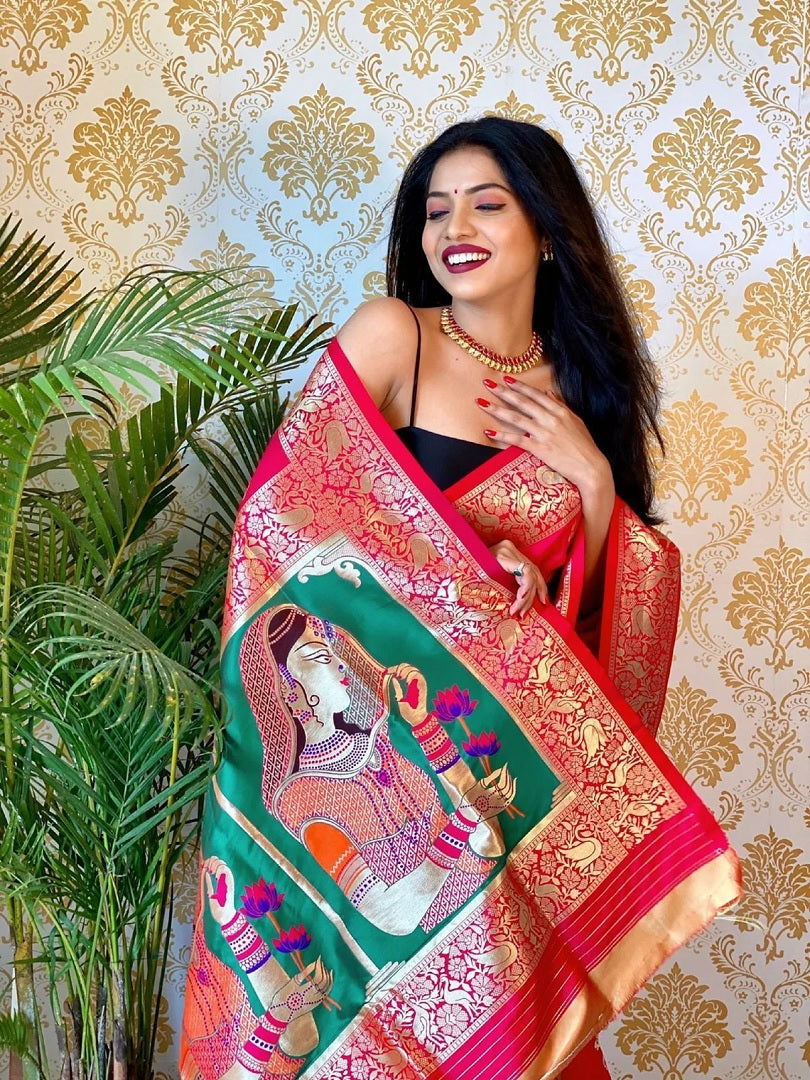 Banarasi Silk Pure Zari Golden Weaving Rich Pallu Saree image 7