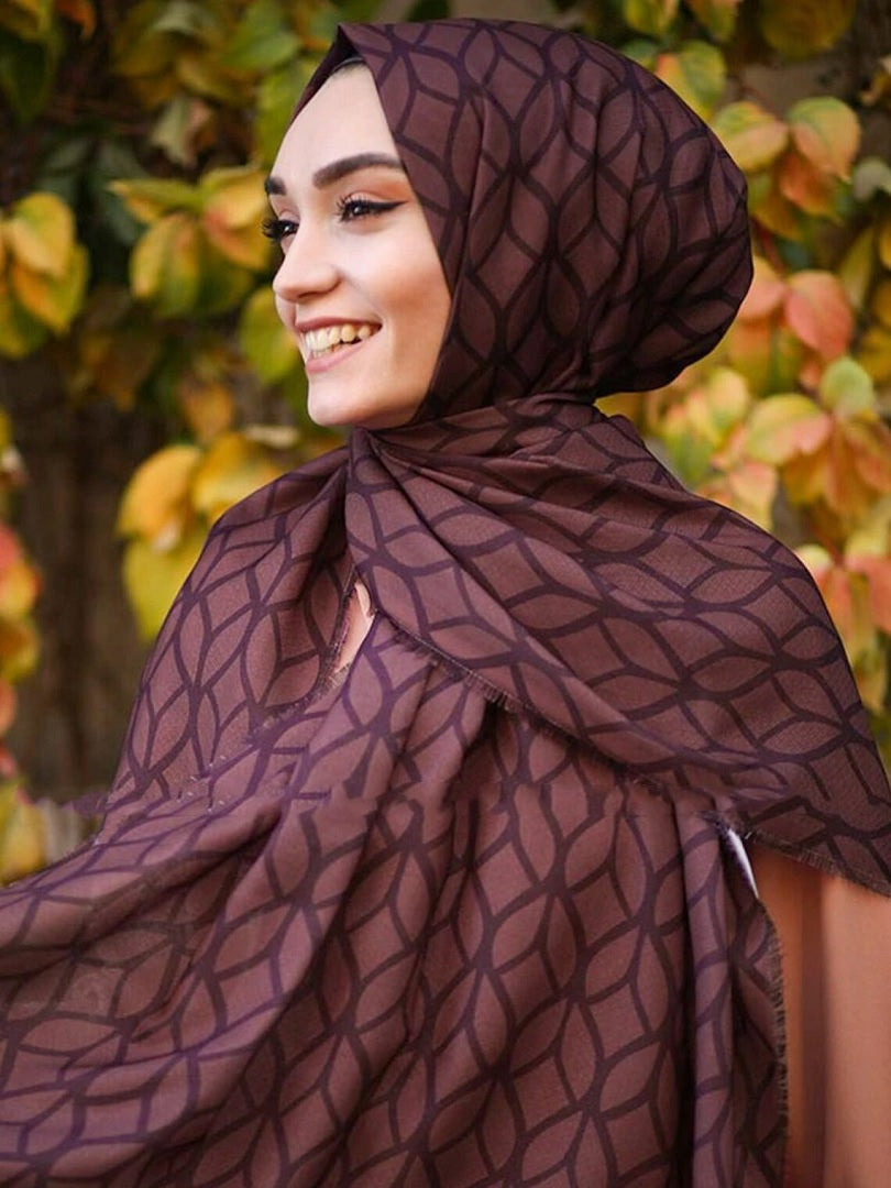 Geometric Printed Pashmina Cotton Dupatta Scarf Head Cover J5768 image 7