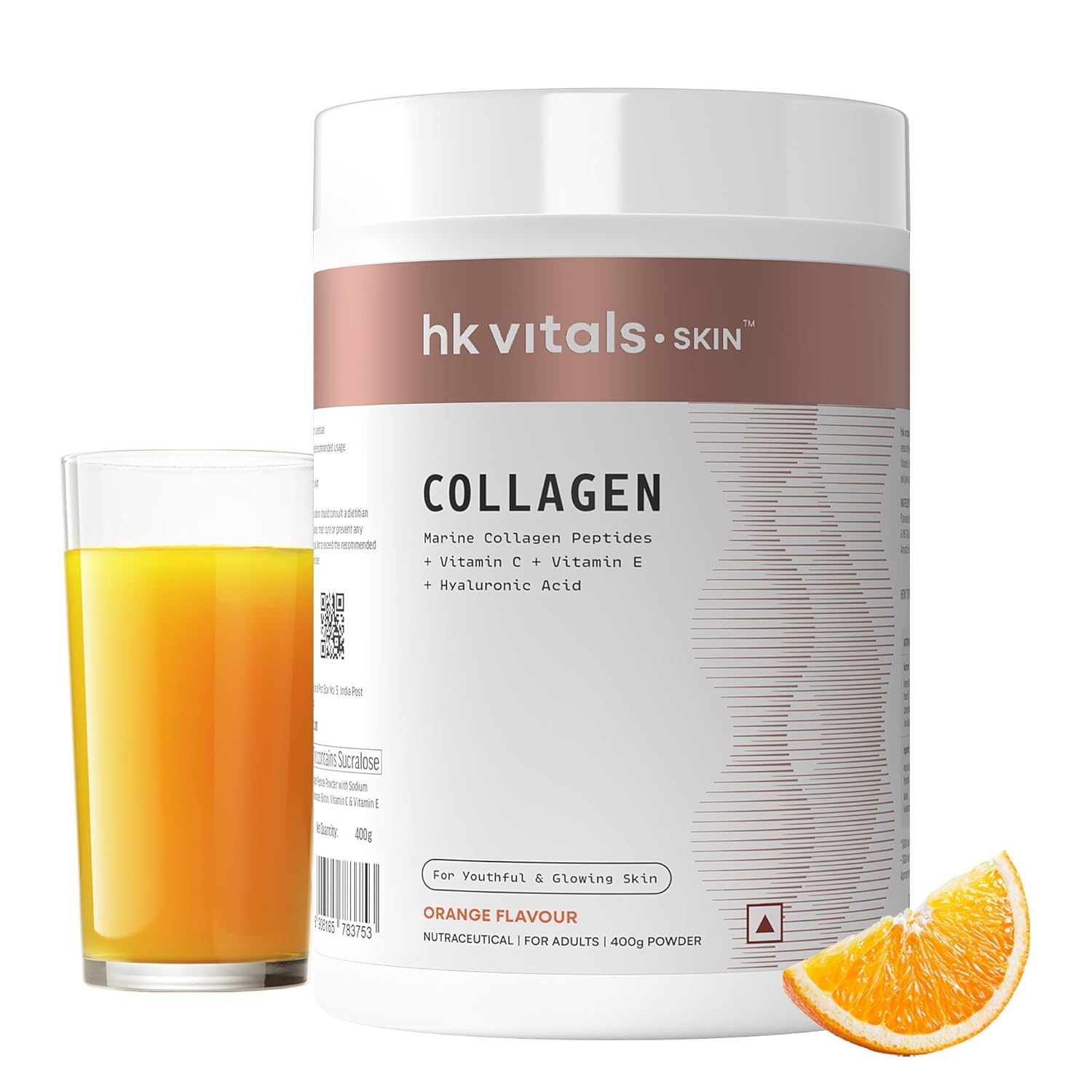 HealthKart hk vitals Marine Collagen Supplement  (Orange, 400g) image 1