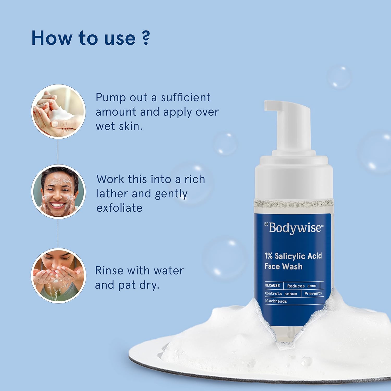 BeBodywise 1% Salicylic Acid Face Wash -120 ml image 3